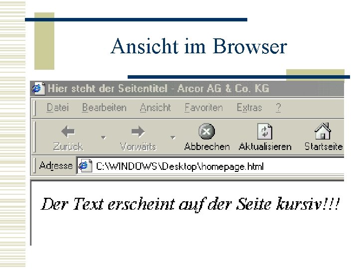 Ansicht im Browser 