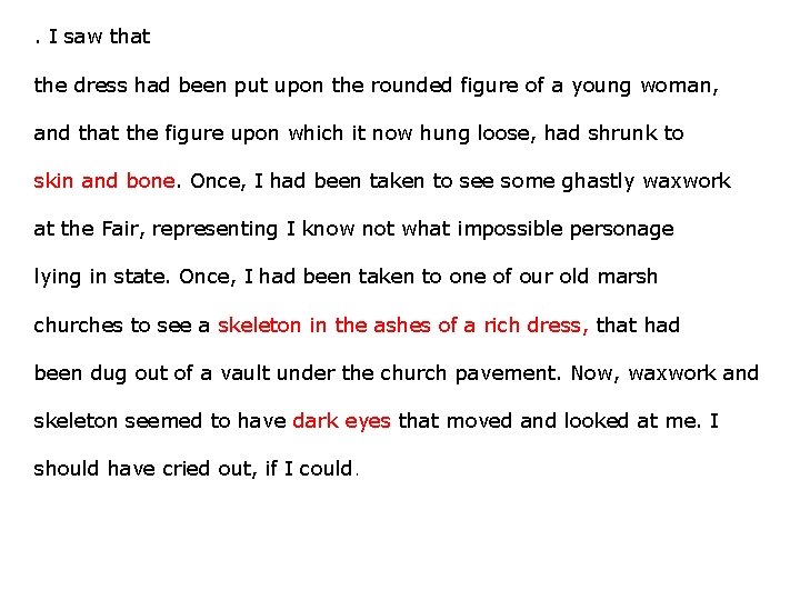 . I saw that the dress had been put upon the rounded figure of