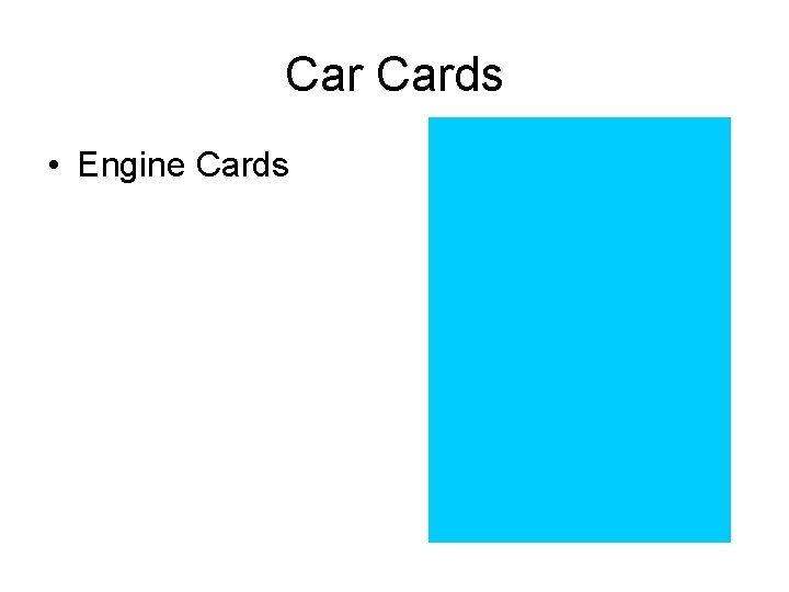 Car Cards • Engine Cards 