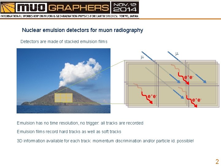 Nuclear emulsion detectors for muon radiography Detectors are made of stacked emulsion films m