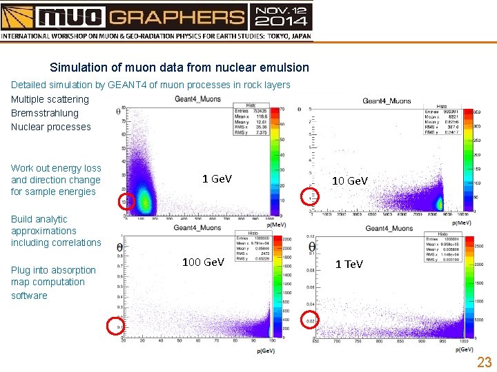 Simulation of muon data from nuclear emulsion Detailed simulation by GEANT 4 of muon