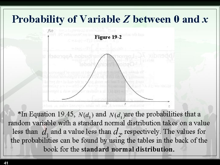 Probability of Variable Z between 0 and x Figure 19 -2 *In Equation 19.