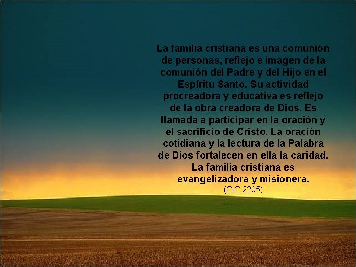 La familia cristiana es una comunión de personas, reflejo e imagen de la comunión