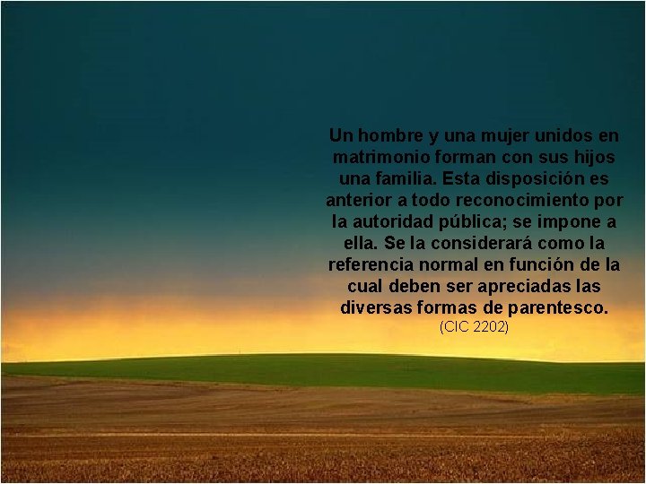 Un hombre y una mujer unidos en matrimonio forman con sus hijos una familia.