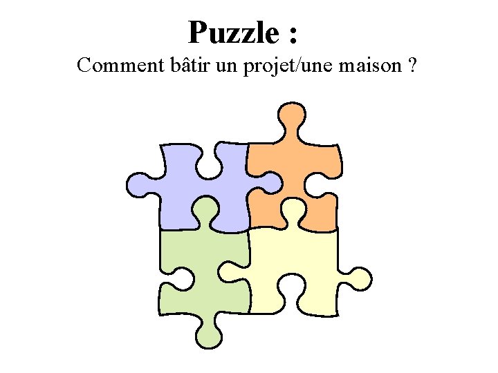Puzzle : Comment bâtir un projet/une maison ? 