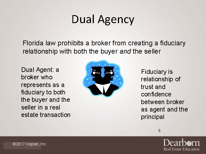 Dual Agency Florida law prohibits a broker from creating a fiduciary relationship with both