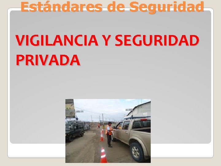 Estándares de Seguridad VIGILANCIA Y SEGURIDAD PRIVADA 