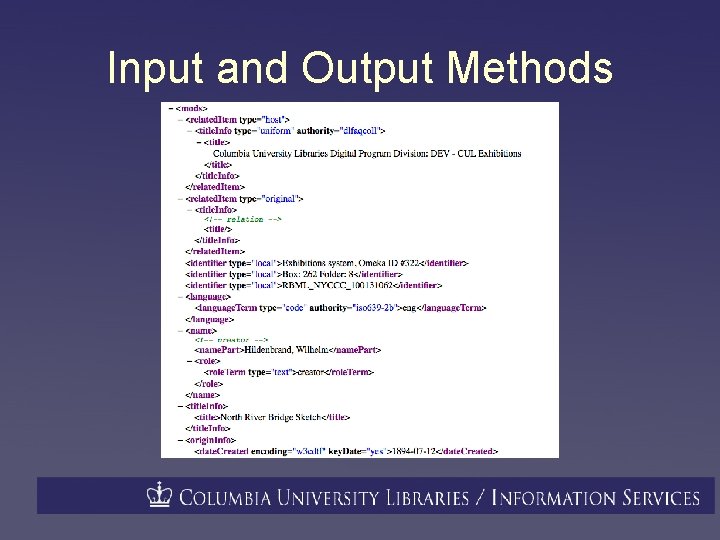 Input and Output Methods 