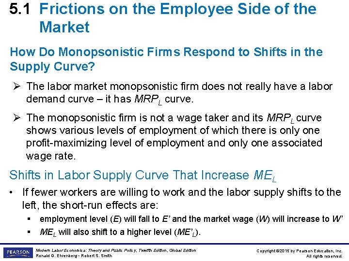 5. 1 Frictions on the Employee Side of the Market How Do Monopsonistic Firms