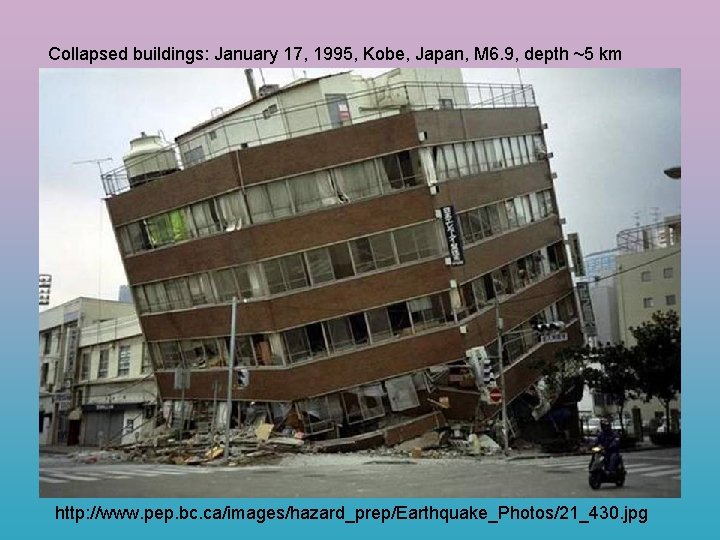 Collapsed buildings: January 17, 1995, Kobe, Japan, M 6. 9, depth ~5 km http: