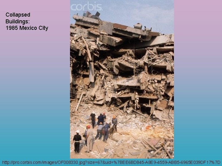 Collapsed Buildings: 1985 Mexico City http: //pro. corbis. com/images/OF 008330. jpg? size=67&uid=%7 BEE 6
