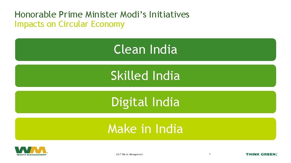 Honorable Prime Minister Modi’s Initiatives Impacts on Circular Economy Clean India Skilled India Digital