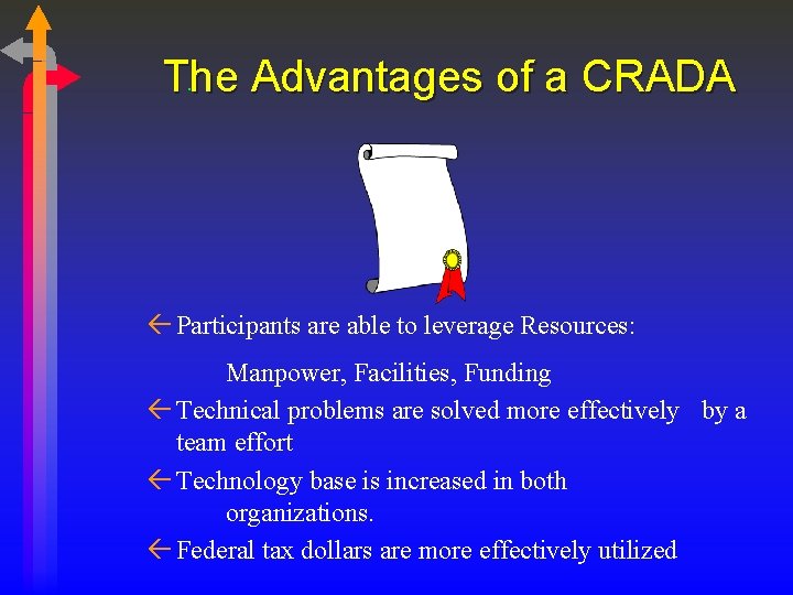 . The Advantages of a CRADA ß Participants are able to leverage Resources: Manpower,