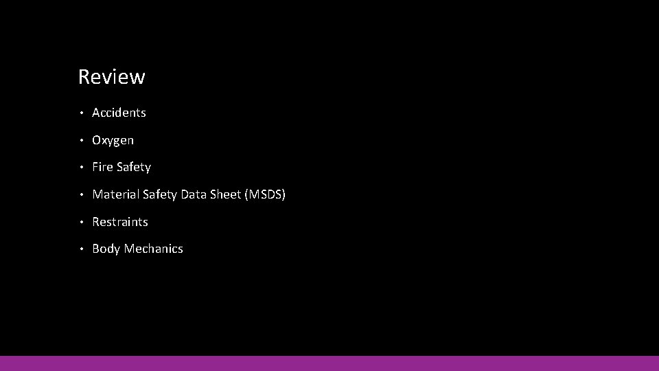Review • Accidents • Oxygen • Fire Safety • Material Safety Data Sheet (MSDS) Review • Accidents • Oxygen • Fire Safety • Material Safety Data Sheet (MSDS)
