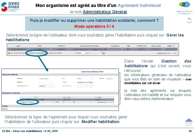 Mon organisme est agréé au titre d’un Agrément individuel Je suis Administrateur Général Puis-je