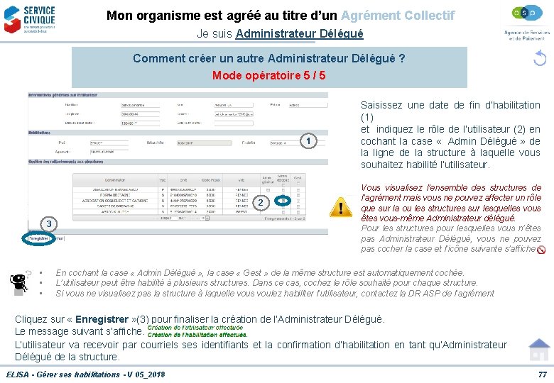 Mon organisme est agréé au titre d’un Agrément Collectif Je suis Administrateur Délégué Comment