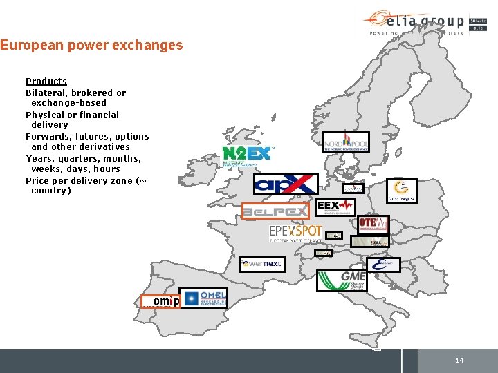 European power exchanges Products Bilateral, brokered or exchange-based Physical or financial delivery Forwards, futures, European power exchanges Products Bilateral, brokered or exchange-based Physical or financial delivery Forwards, futures,