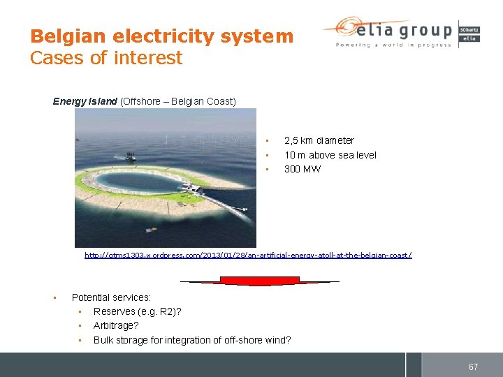 Belgian electricity system Cases of interest Energy Island (Offshore – Belgian Coast) • •