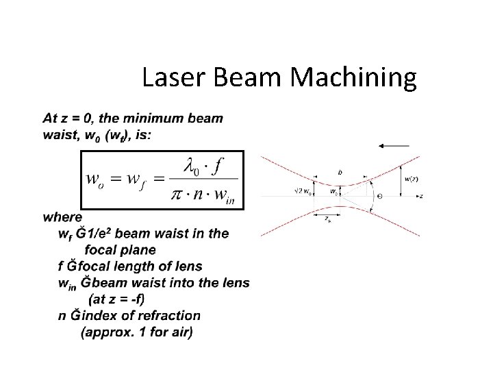 Laser Beam Machining 