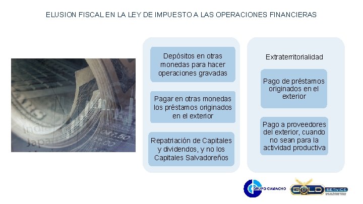 ELUSION FISCAL EN LA LEY DE IMPUESTO A LAS OPERACIONES FINANCIERAS Depósitos en otras