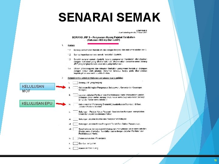 SENARAI SEMAK KELULUSAN MOF KELULUSAN EPU 18 