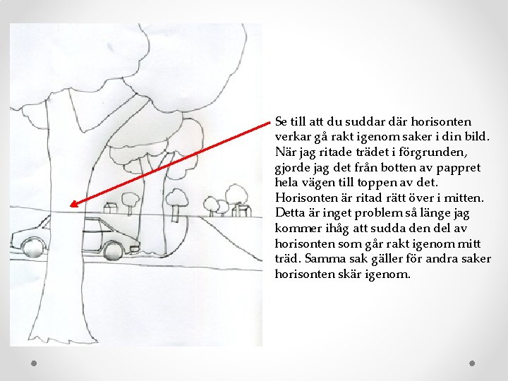 Se till att du suddar där horisonten verkar gå rakt igenom saker i din