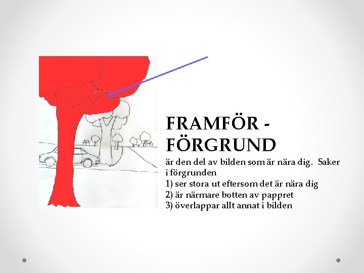 FRAMFÖR FÖRGRUND är den del av bilden som är nära dig. Saker i förgrunden