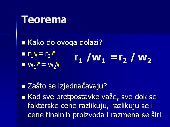 Teorema Kako do ovoga dolazi? n r 1 = r 2 r 1 /w