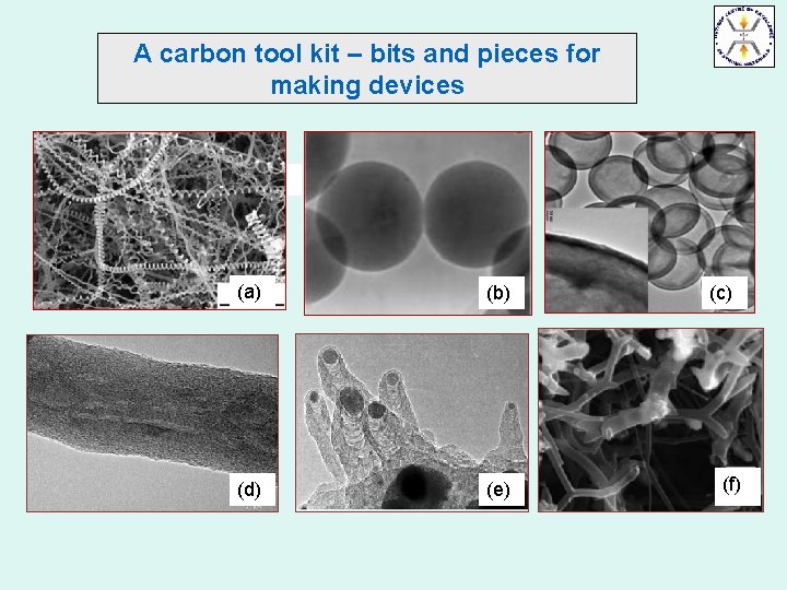 A carbon tool kit – bits and pieces for making devices (a) (b) (d)