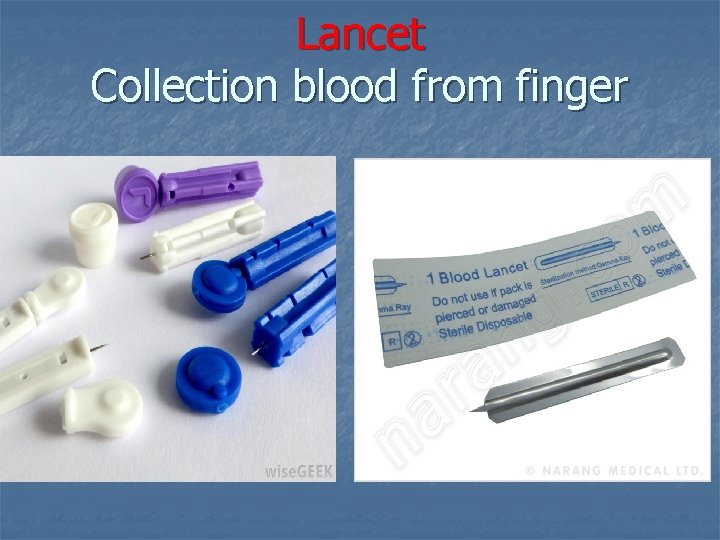 Lancet Collection blood from finger 