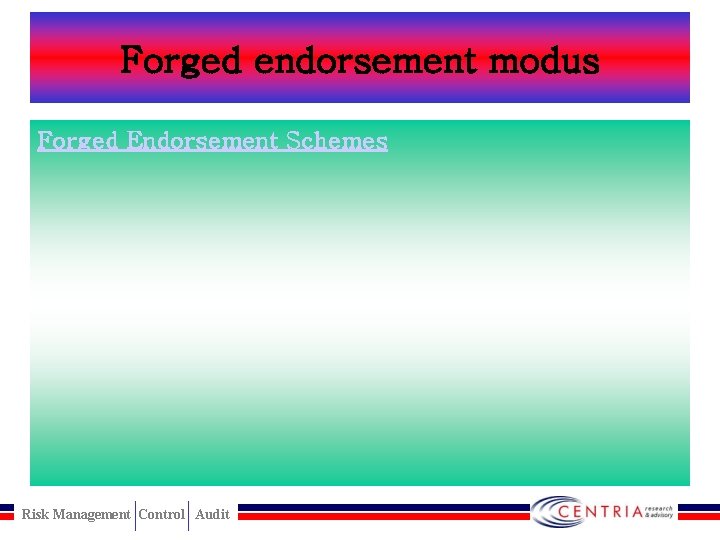 Forged endorsement modus Forged Endorsement Schemes Risk Management Control Audit 