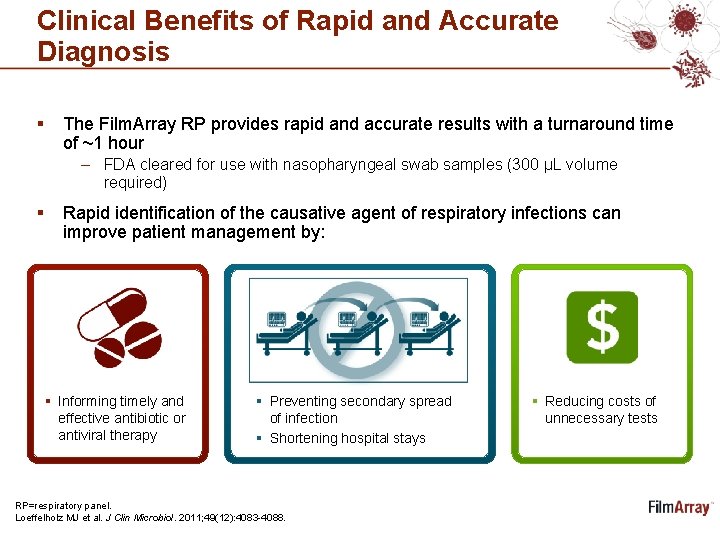 Clinical Benefits of Rapid and Accurate Diagnosis § The Film. Array RP provides rapid