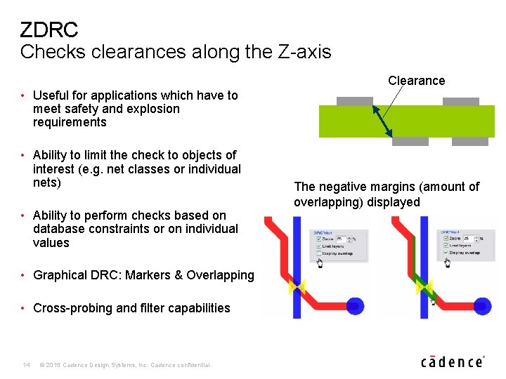 ZDRC Checks clearances along the Z-axis Clearance • Useful for applications which have to