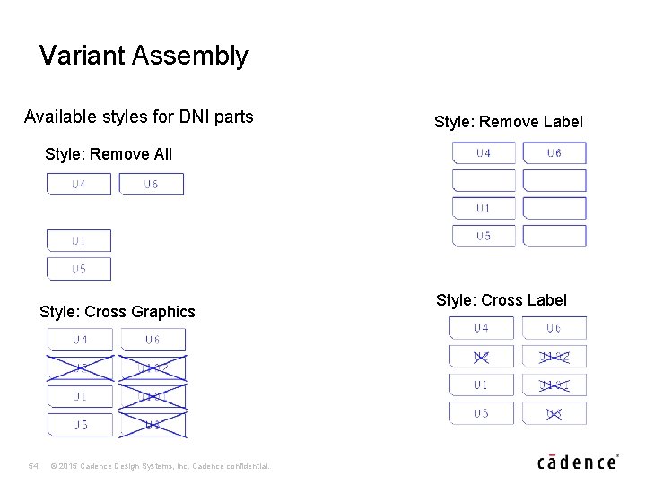 Variant Assembly Available styles for DNI parts Style: Remove Label Style: Remove All Style: