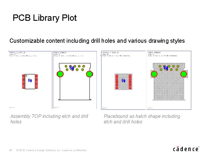 PCB Library Plot Customizable content including drill holes and various drawing styles Assembly TOP