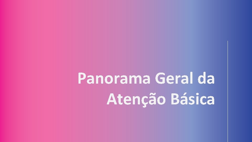 Panorama Geral da Atenção Básica 