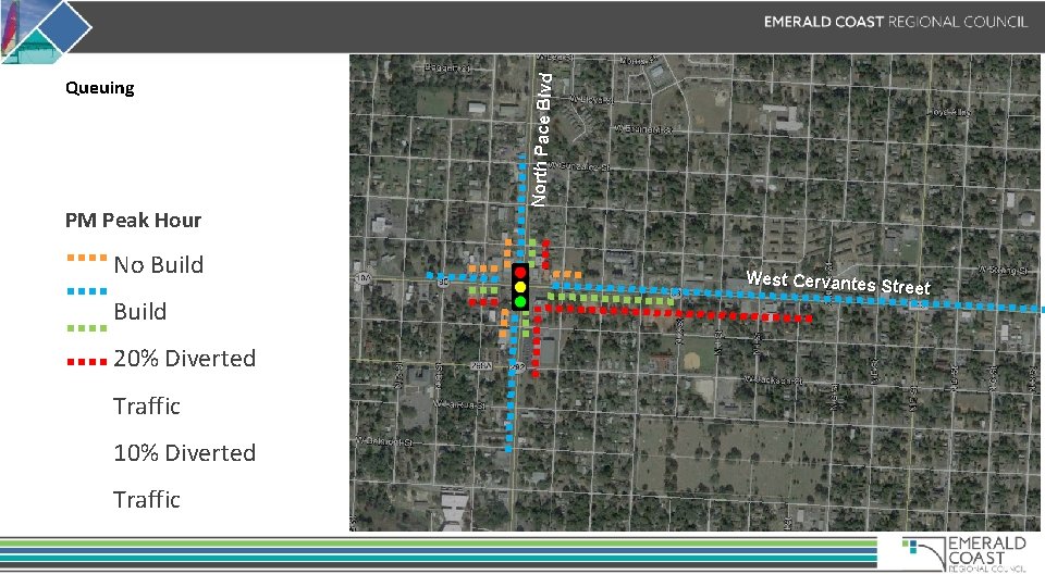 PM Peak Hour No Build 20% Diverted Traffic 10% Diverted Traffic North Pace Blvd