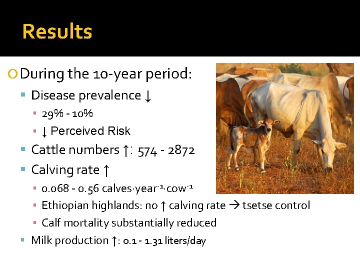 Results During the 10 -year period: Disease prevalence ↓ ▪ 29% - 10% ▪