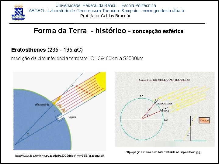 Universidade Federal da Bahia - Escola Politécnica LABGEO - Laboratório de Geomensura Theodoro Sampaio