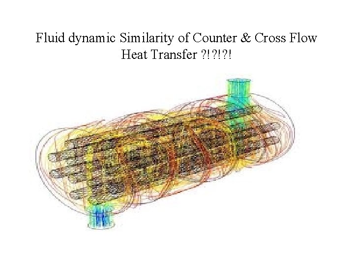 Fluid dynamic Similarity of Counter & Cross Flow Heat Transfer ? !? !? !