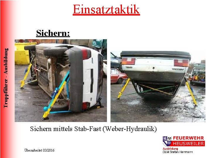 Einsatztaktik Truppführer - Ausbildung Sichern: Sichern mittels Stab-Fast (Weber-Hydraulik) Überarbeitet 03/2016 