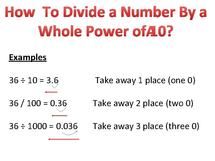 How To Divide a Number By a Whole Power of 10? Examples 36 ÷