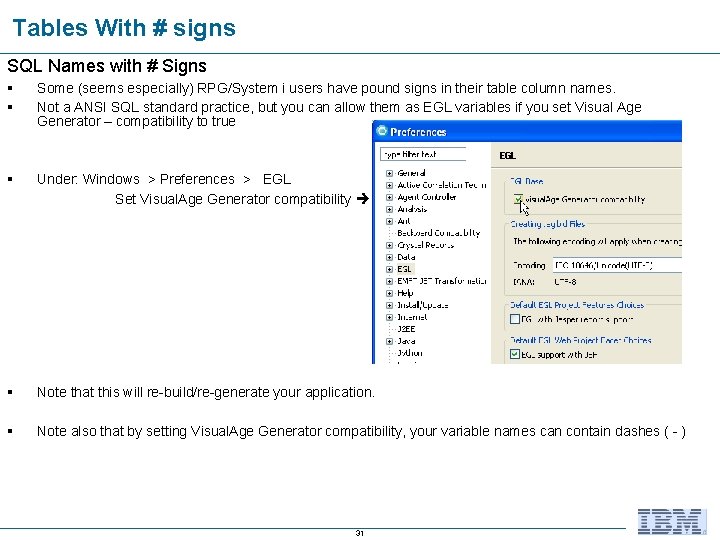Tables With # signs SQL Names with # Signs § § Some (seems especially)