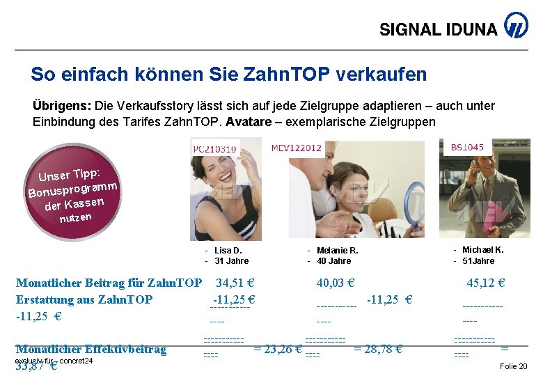 So einfach können Sie Zahn. TOP verkaufen Übrigens: Die Verkaufsstory lässt sich auf jede