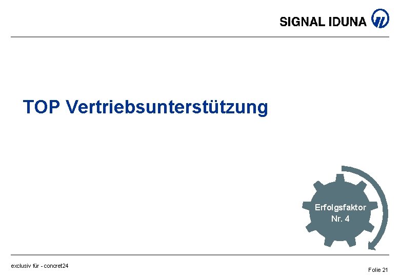 TOP Vertriebsunterstützung Erfolgsfaktor Nr. 1 4 Nr. exclusiv für - concret 24 Folie 21