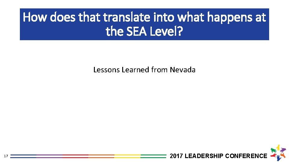 How does that translate into what happens at the SEA Level? Lessons Learned from