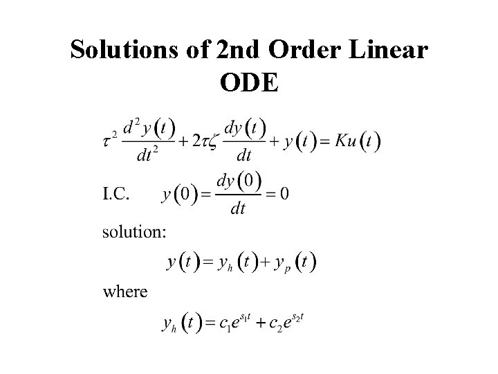 Solutions of 2 nd Order Linear ODE Solutions of 2 nd Order Linear ODE