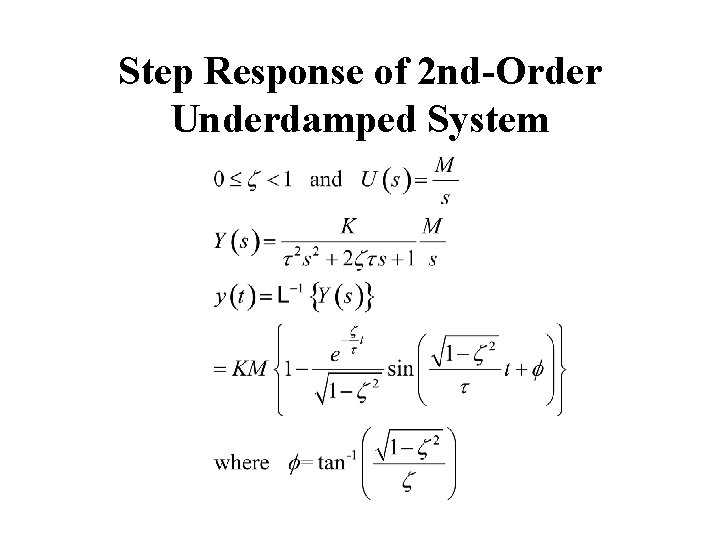 Step Response of 2 nd-Order Underdamped System Step Response of 2 nd-Order Underdamped System
