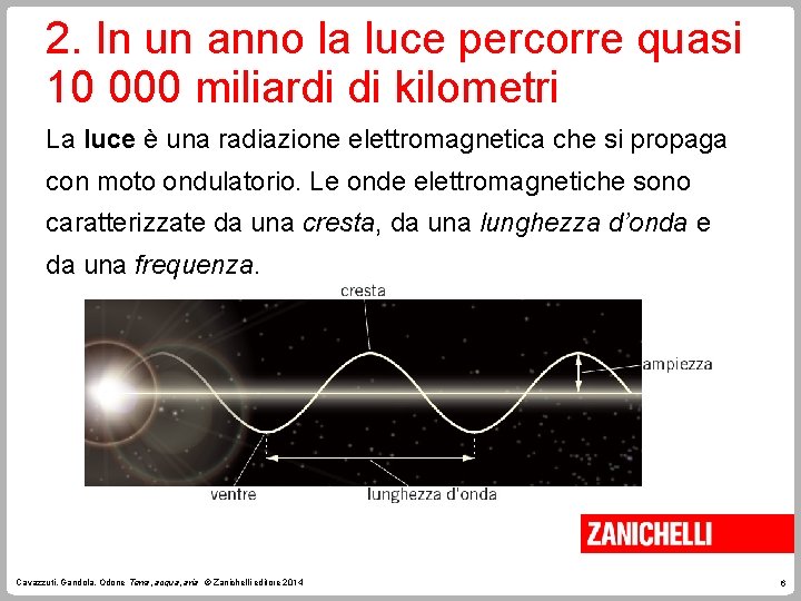 2. In un anno la luce percorre quasi 10 000 miliardi di kilometri La