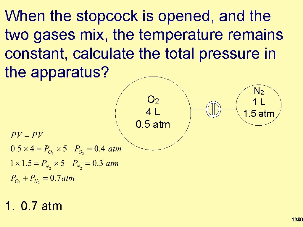 When the stopcock is opened, and the two gases mix, the temperature remains constant,